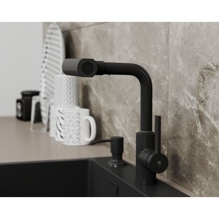Смеситель для кухни RUSH Tinos TI3732-17 Black черный, с поворотным аэратором, 4 режима