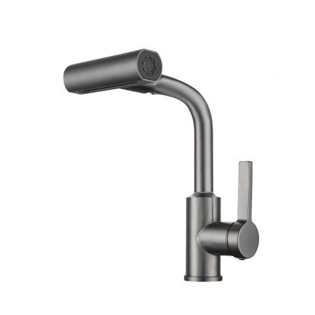 Смеситель для кухни RUSH Tinos TI3732-17 Grey серый графит, с поворотным аэратором, 4 режима
