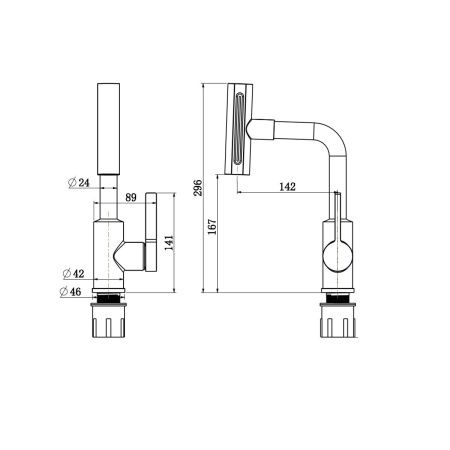 Смеситель для кухни RUSH Tinos TI3732-17 Grey серый графит, с поворотным аэратором, 4 режима