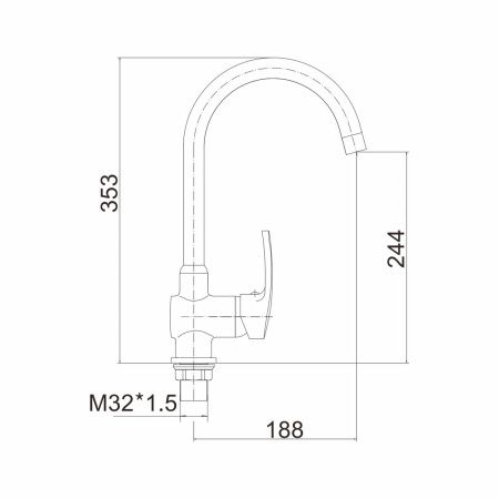 Смеситель для кухни FASHUN A4066 хром