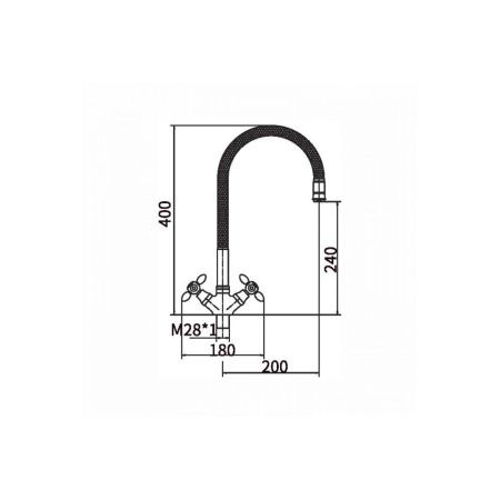 Смеситель для кухни FASHUN A43127-10 с гибким изливом, красный