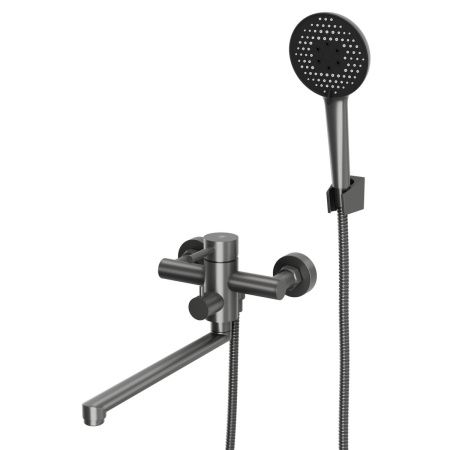 Смеситель для ванны RUSH Melos SUS1101-51Grey Графит, с длинным изливом, из нержавеющей стали