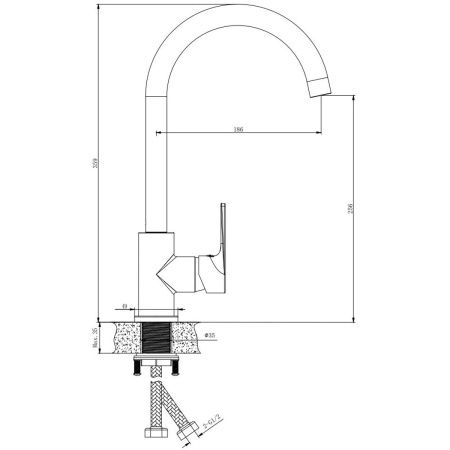 Смеситель для кухни BELZ B70679 хром