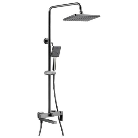 Душевая система с изливом BELZ B24613-3 верхний душ, лейка, оружейная сталь