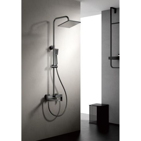 Душевая система с изливом BELZ B24613 верхний душ, лейка, хром