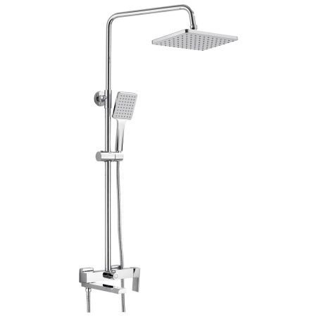Душевая система с изливом BELZ B24613 верхний душ, лейка, хром
