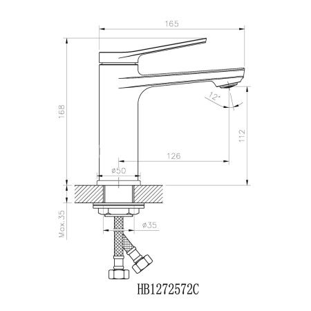 Смеситель для раковины BELZ B10572-3 оружейная сталь