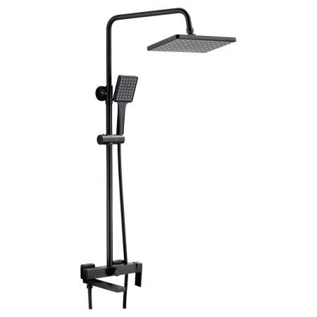 Душевая система с изливом BELZ B24613-7 верхний душ, лейка, черный