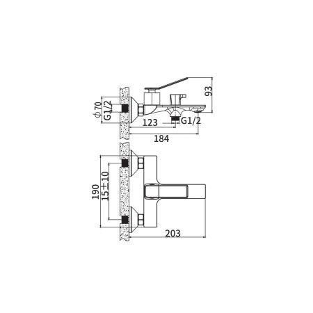 Смеситель для ванны BELZ B60618 хром