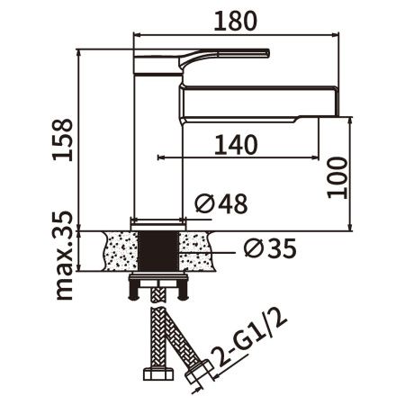 Смеситель для раковины BELZ B12612 хром