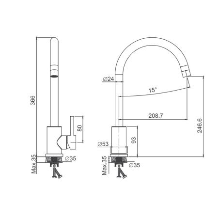 Смеситель для кухни BELZ B70810-8 белый