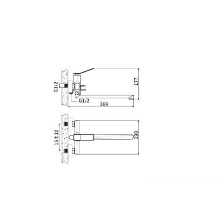 Смеситель для ванны BELZ B22618 хром