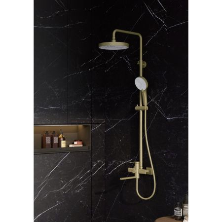 Душевая система с изливом BELZ B24813-5 брашированное золото