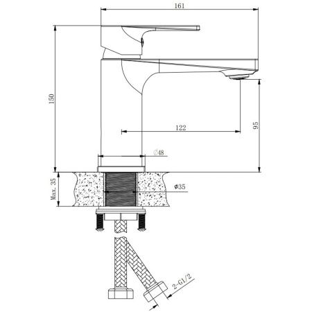 Смеситель для раковины BELZ B10679 хром