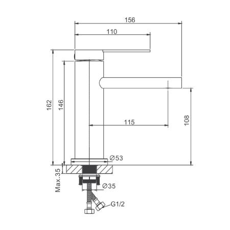 Смеситель для раковины BELZ B10813-1 сатин