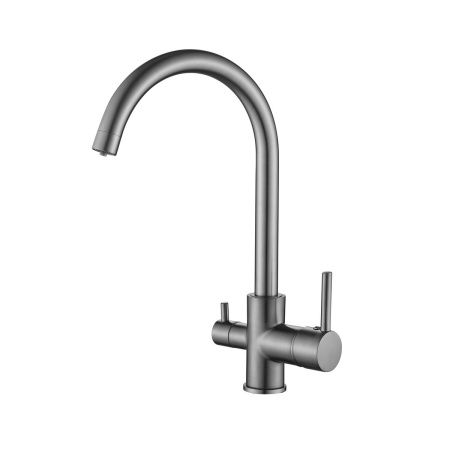 Смеситель для кухни BELZ B76801-3 оружейная сталь с подключением к фильтру питьевой воды