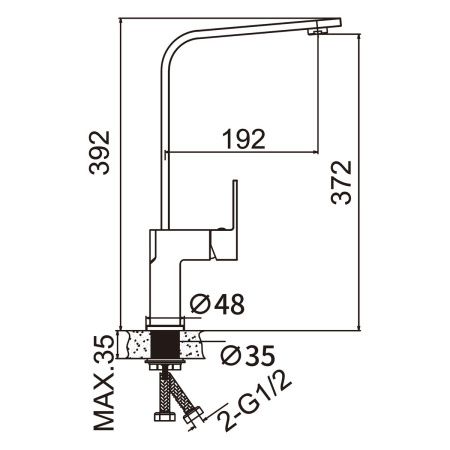 Смеситель для кухни BELZ B70613-3 оружейная сталь