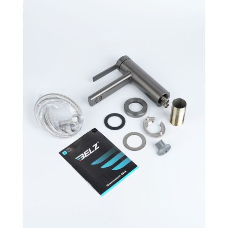 Смеситель для раковины BELZ B10813-3 оружейная сталь