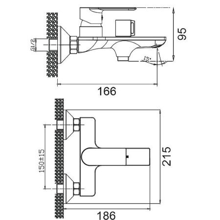Смеситель для ванны BELZ B60679 хром