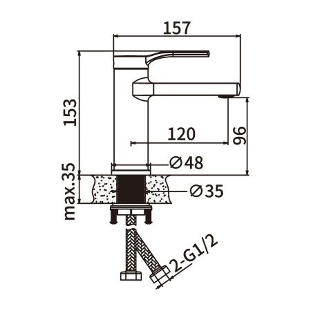 Смеситель для раковины BELZ B10612 хром