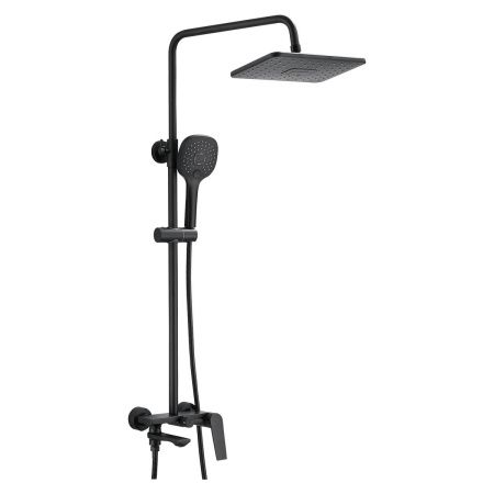 Душевая система с изливом BELZ B24533-7 верхний душ, лейка, черный