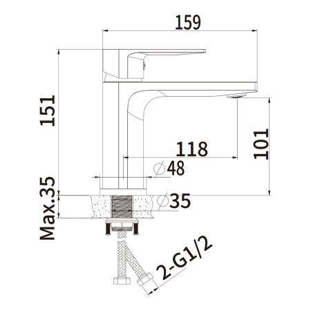 Смеситель для раковины BELZ B10678 хром