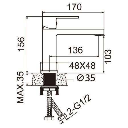 Смеситель для раковины BELZ B10613-7 черный