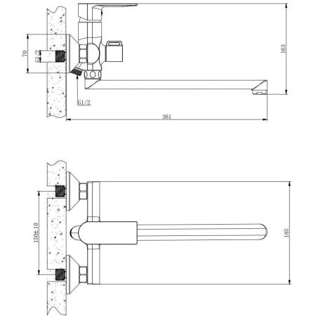 Смеситель для ванны BELZ B22679 хром
