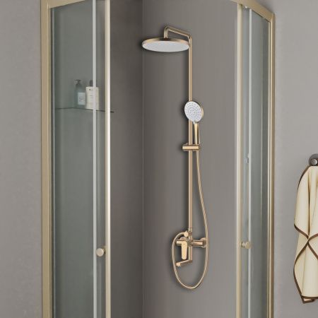 Душевая система D&K Bayern.Munchen DA1563707B18 матовое золото, с изливом