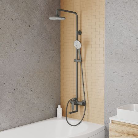 Душевая система D&K Bayern.Munchen DA1563706B18 графит, с изливом