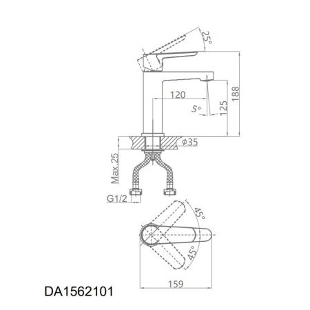 Смеситель для раковины D&K Bayern.Munchen DA1562101 хром