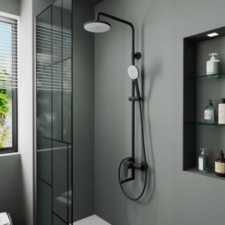 Душевая система D&K Bayern.Munchen DA1563705B18 черный, с изливом