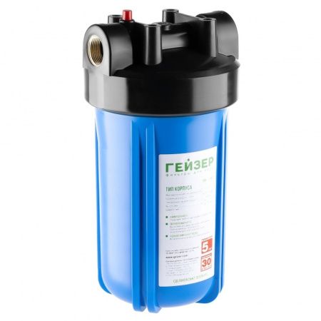 Корпус Гейзер 10BB х 1" C24 50781 прозрачный для холодной воды, латунные вставки