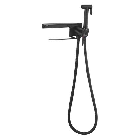 Смеситель для биде FASHUN A57703-7 черный, с гигиеническим душем, держателем для туалетной бумаги из нержавеющей стали