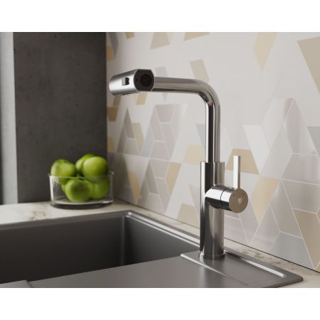 Смеситель для кухни RUSH Tinos TI3732-18 хром, с выдвижной лейкой, поворотным аэратором, 4 режима
