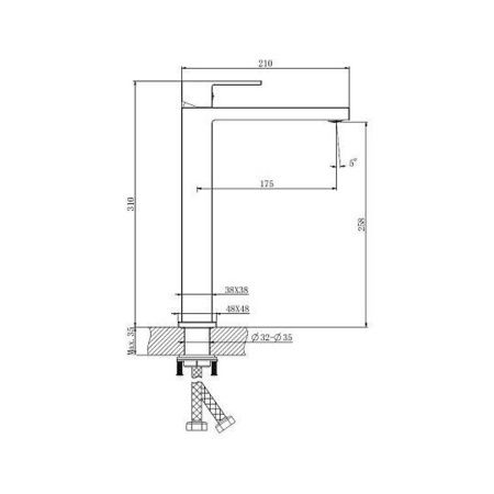 Смеситель для раковины BELZ B11613-3 оружейная сталь, Серия B613, , BELZ