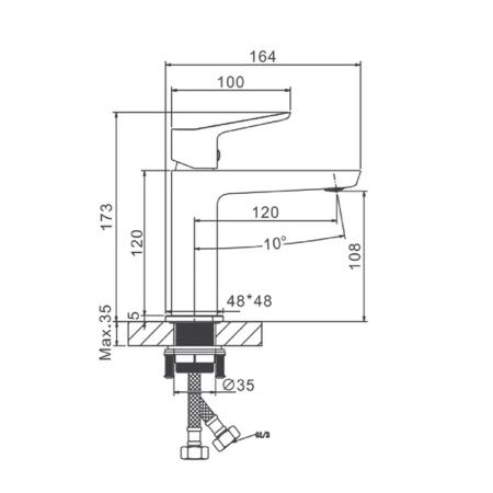 Смеситель для раковины BELZ B10715 хром, Серия B715, , BELZ
