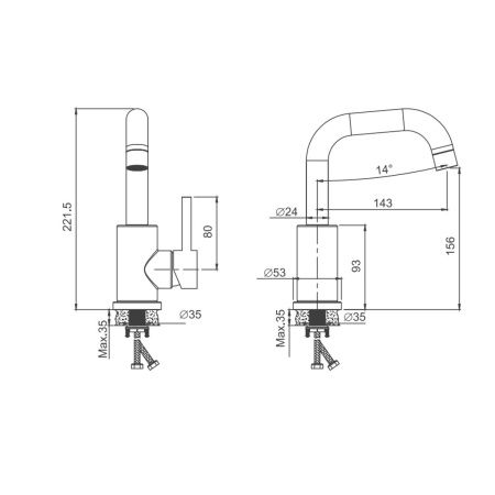 Смеситель для раковины BELZ B10810-8 белый, Серия B812, , BELZ