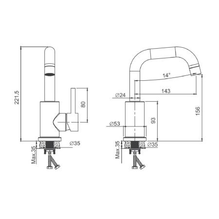 Смеситель для раковины BELZ B10810-5 золото, Серия B810, , BELZ