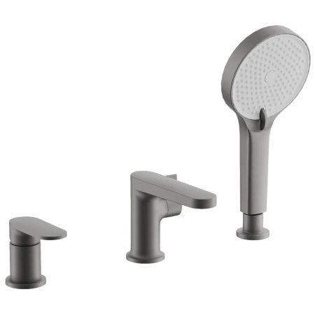 Смеситель для ванны на борт BELZ B66713-3 оружейная сталь, Серия B713, , BELZ