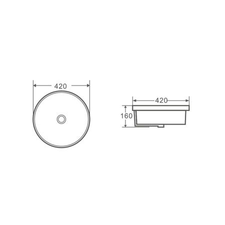Раковина под столешницу D&K Matrix DT1391816, белый 420*420*160 мм, Накладные раковины, , D&K