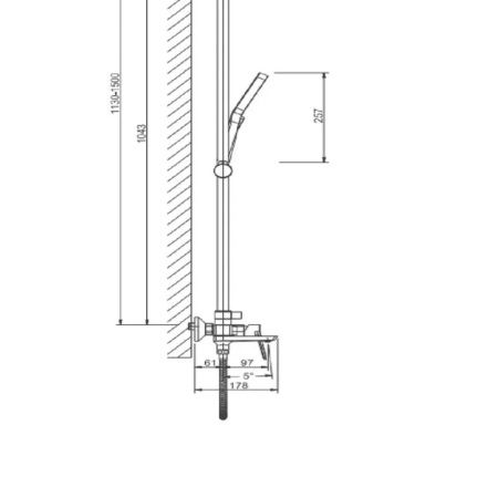 Душевая система с изливом BELZ B24715-5 золото, Душевые системы с изливом, , BELZ