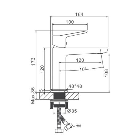 Смеситель для раковины BELZ B10715-5 золото, Серия B715, , BELZ