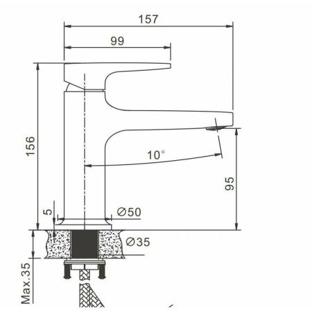 Смеситель для раковины BELZ B10713-5 золото, Серия B713, , BELZ