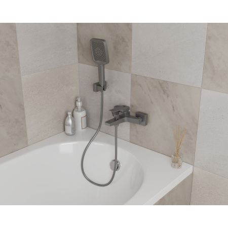 Смеситель для ванны RUSH Thira TR3635-44Grey с коротким изливом, графит, Коллекция Thira, , RUSH