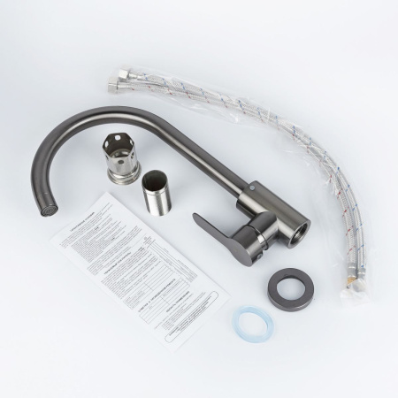 Смеситель для кухни Wasser Zimmer ZM-7721-2Q-747  графит, SUS304, Смесители Wasser Zimmer, , Wasser Zimmer