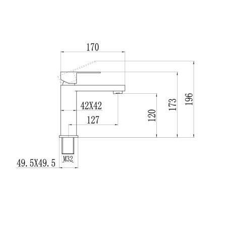 Смеситель для умывальника Fmark FS8701C, Коллекция FS87, , Fmark