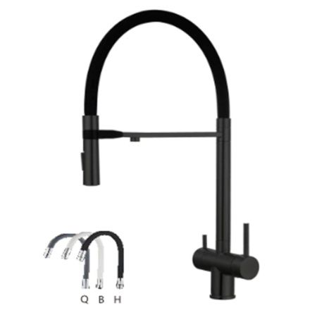 Смеситель для кухни Wasser Zimmer ZM-2011H с гибким изливом, подключением к фильтру питьевой воды, черный, SUS304, Смесители Wasser Zimmer, , Wasser Zimmer Смеситель для кухни Wasser Zimmer ZM-2011H с гибким изливом, подключением к фильтру питьевой воды, черный, SUS304, Смесители Wasser Zimmer, , Wasser Zimmer