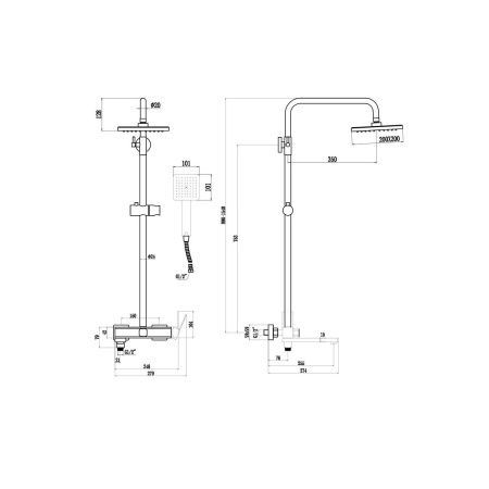 Душевая стойка Fmark FS8745-22C, Коллекция FS87, , Fmark