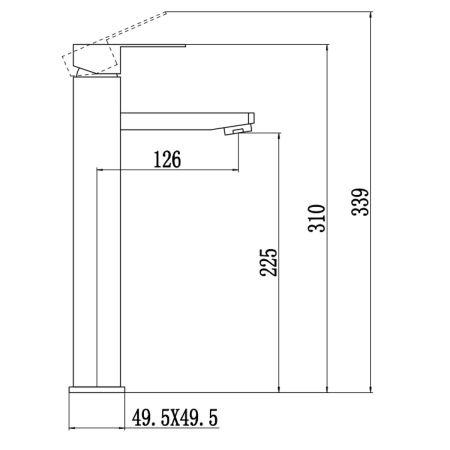Смеситель для умывальника Fmark FS8111Q, Коллекция FS81, графит, SAVOL